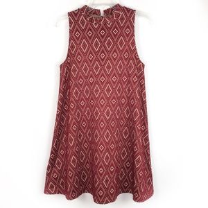 Everly Anthropologie Lace Overlay Burgundy Red A-Line Dress Women's Sz Small
